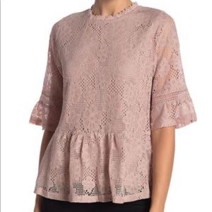 HAZEL Lace Top with flattering pleats Size Medium